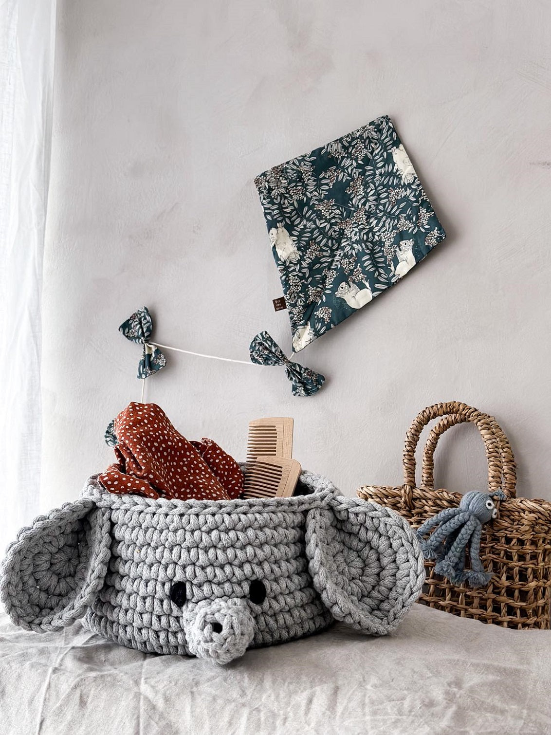 Elephant Basket - Light Grey