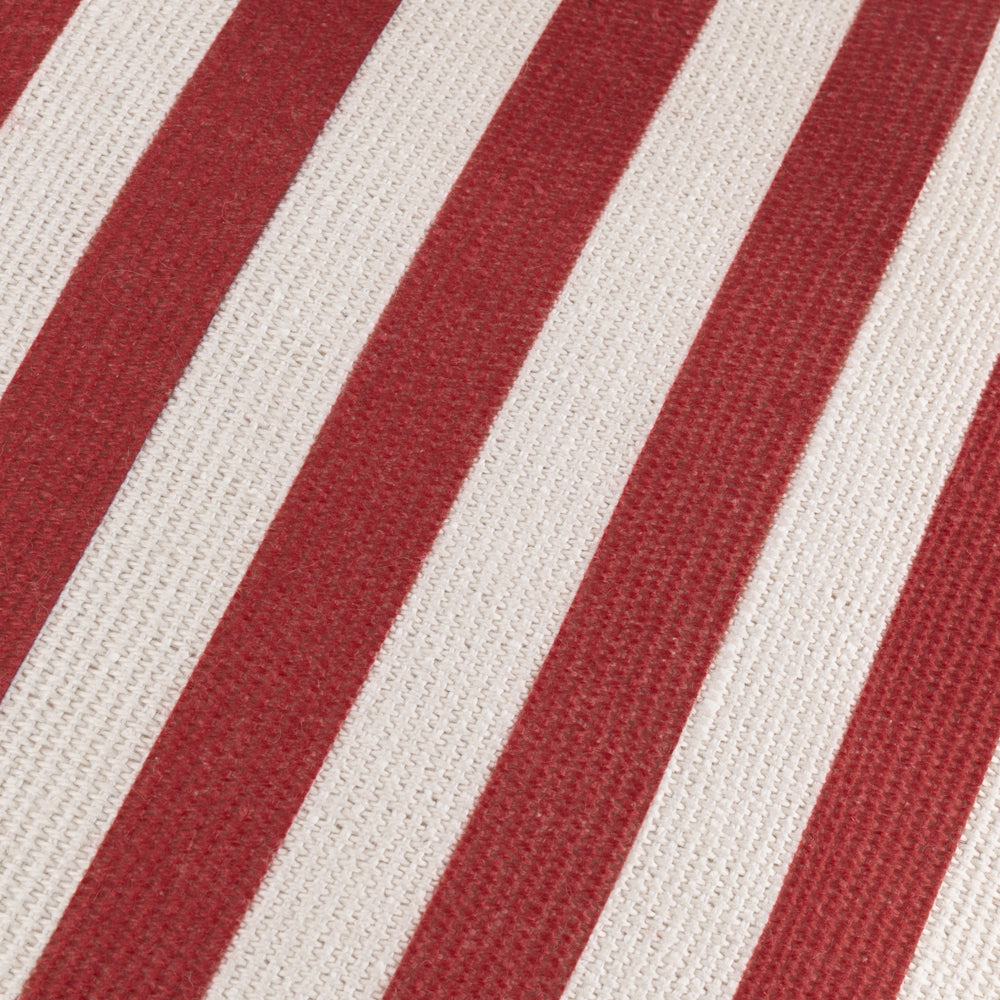 Deck Stripe Woven Outdoor Cushion White/Red
