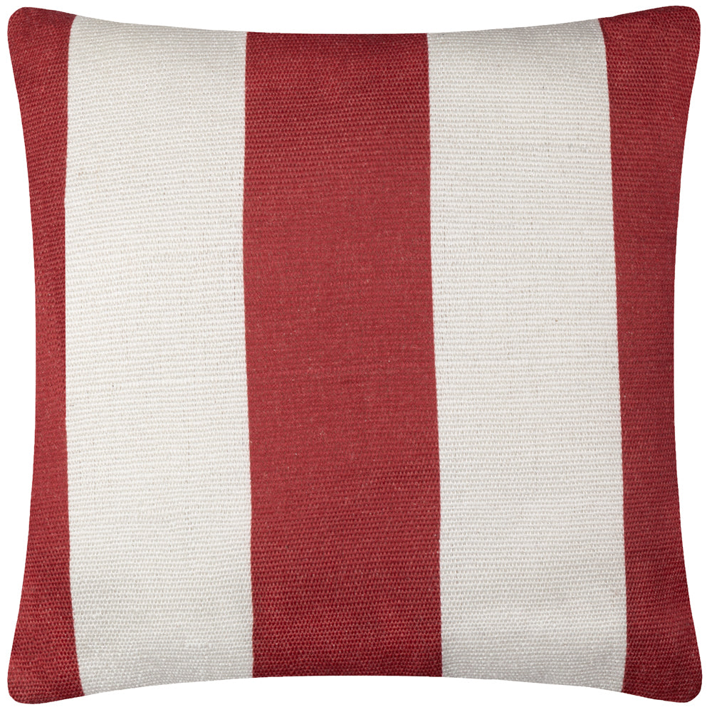 Deck Stripe Woven Outdoor Cushion White/Red