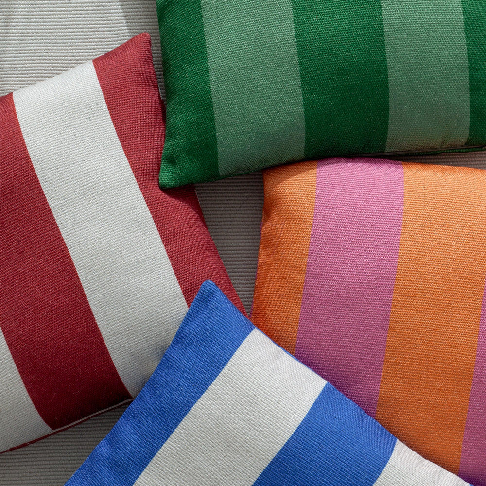 Deck Stripe Woven Outdoor Cushion White/Blue