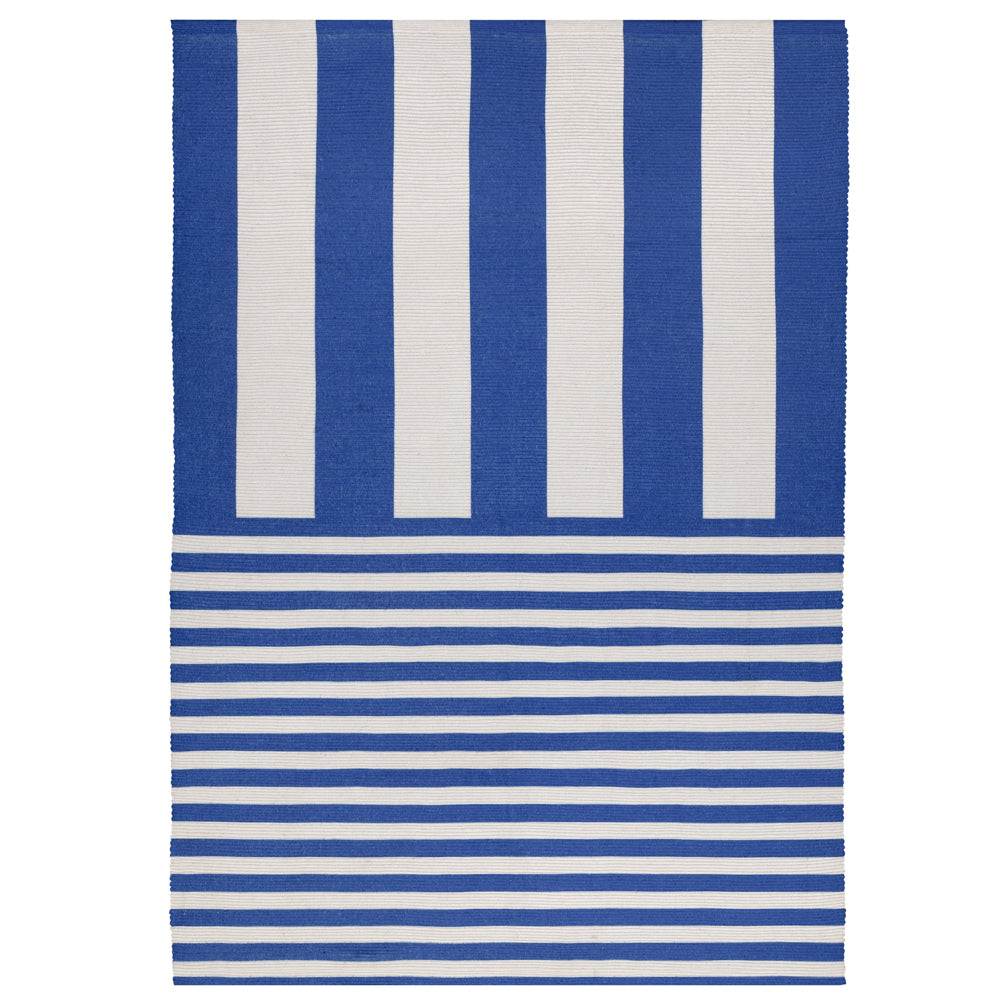 Deck Stripe Printed Indoor/Outdoor Outdoor Rug White/Blue