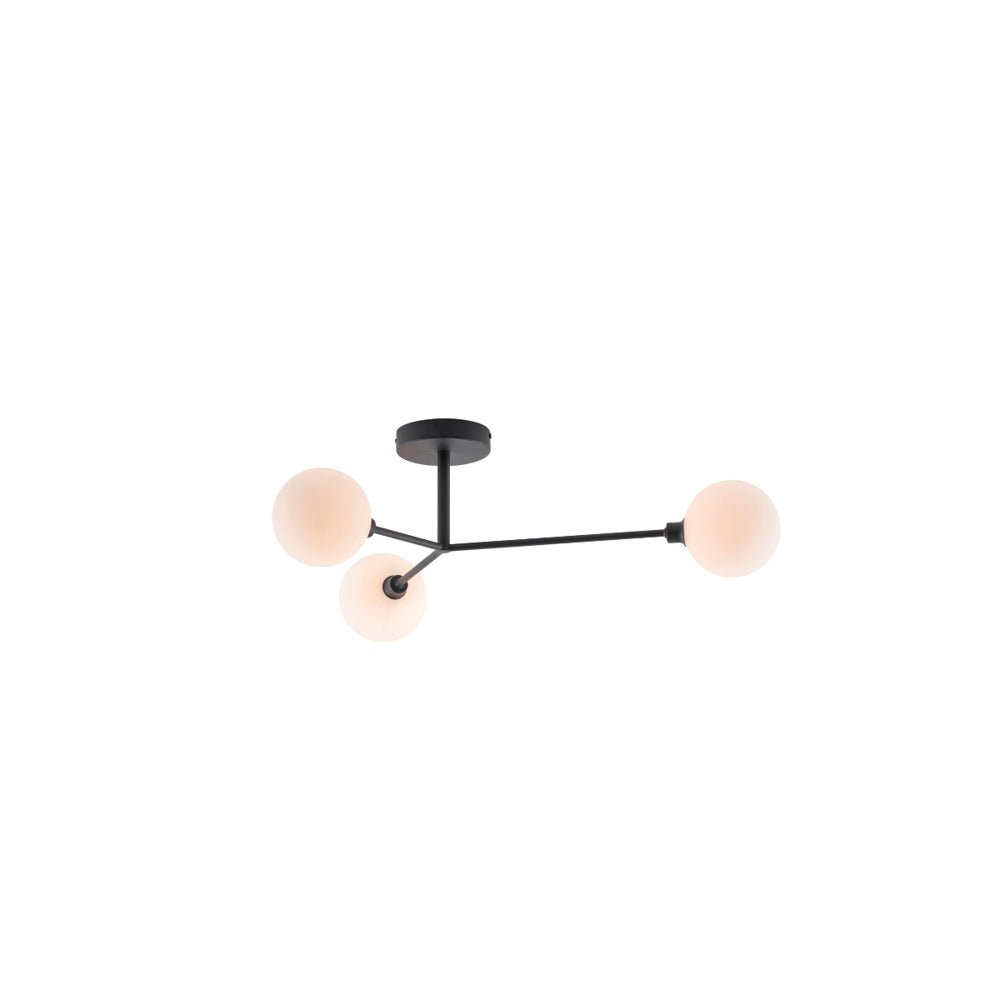 3 Light Flush Ceiling Light - Charcoal
