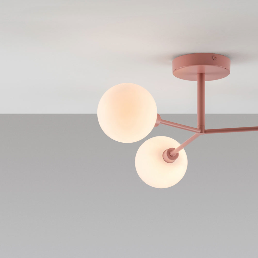 Blossom Pink 3 Light Flush Ceiling Light