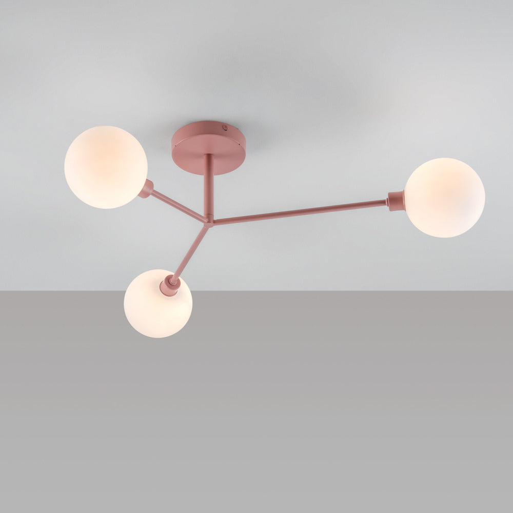 Blossom Pink 3 Light Flush Ceiling Light
