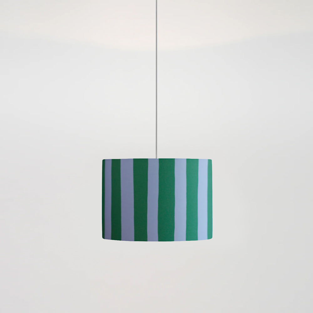 Blue & Green Stripe Printed Shade