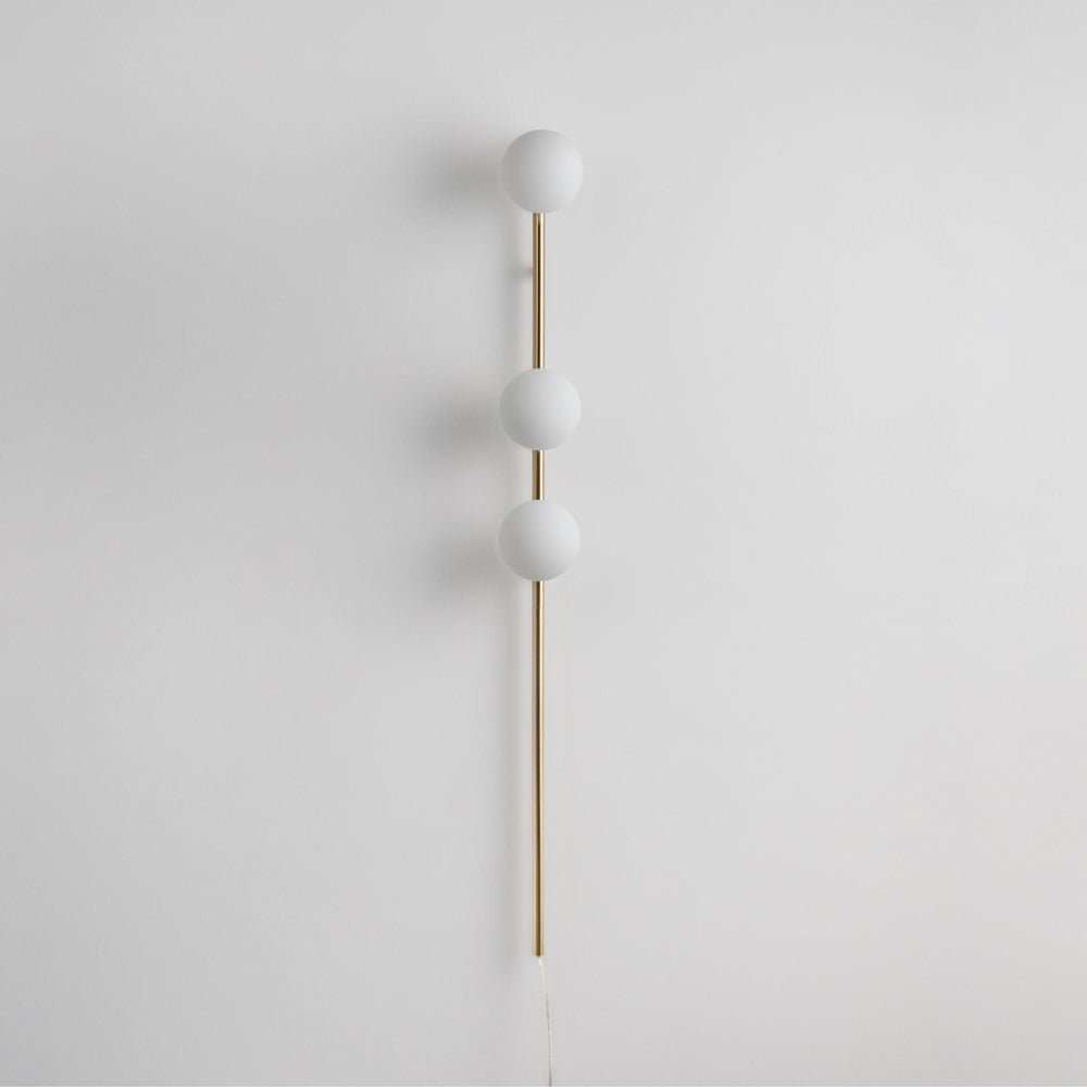 Bar Opal Ball Wall Light - Brass