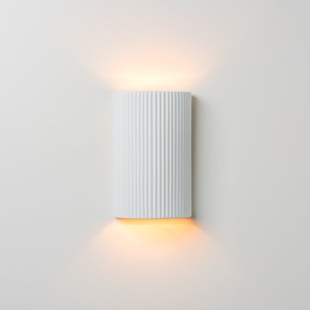 Ceramic Pillar Wall Light- White