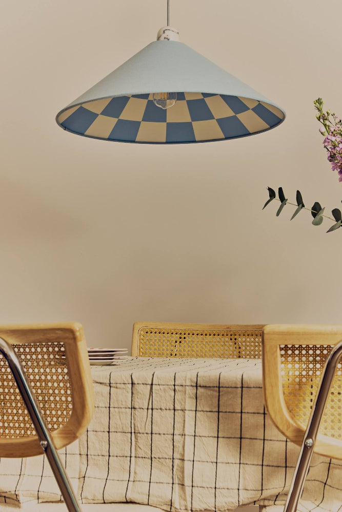 Damson blue large checkered cone shade