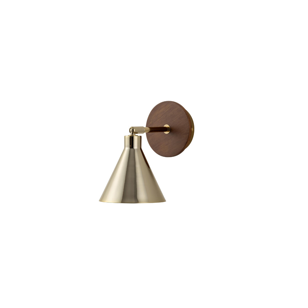 Cone Wall Light - Brass/Wood