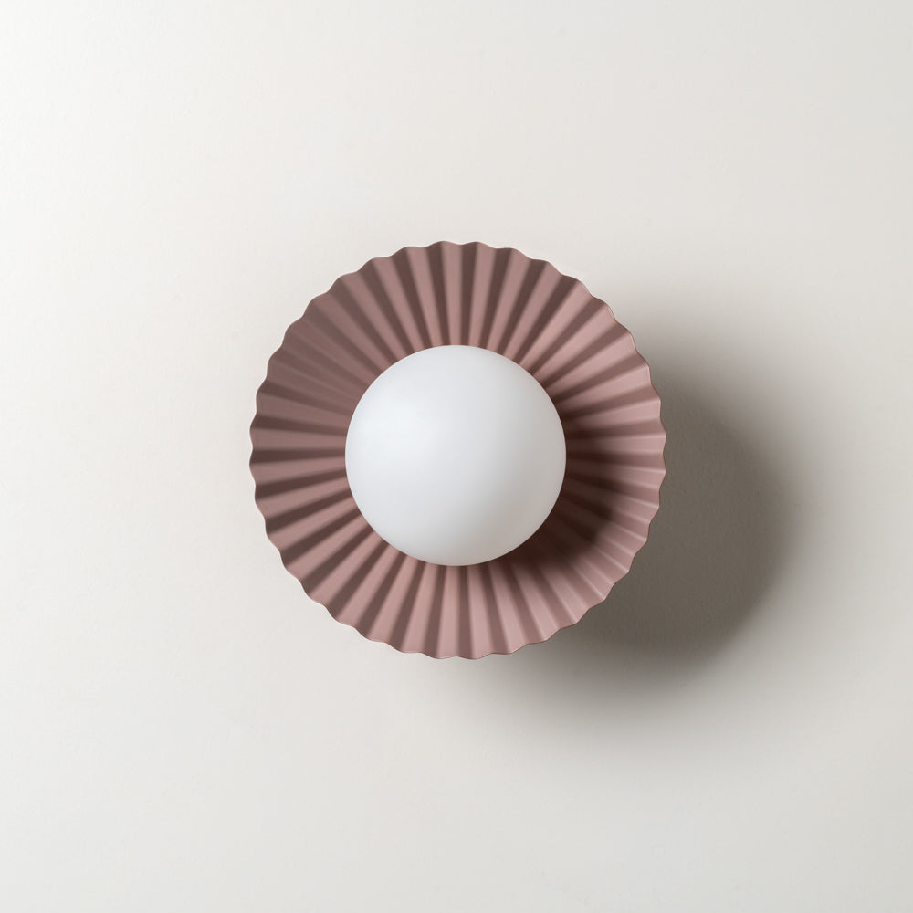 Burgundy Flush Pleat Wall Light - houseof x Emma Gurner