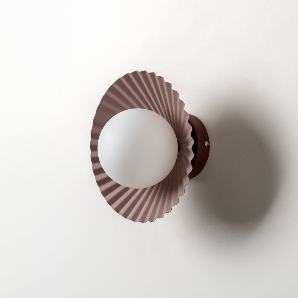 Burgundy Flush Pleat Wall Light - houseof x Emma Gurner