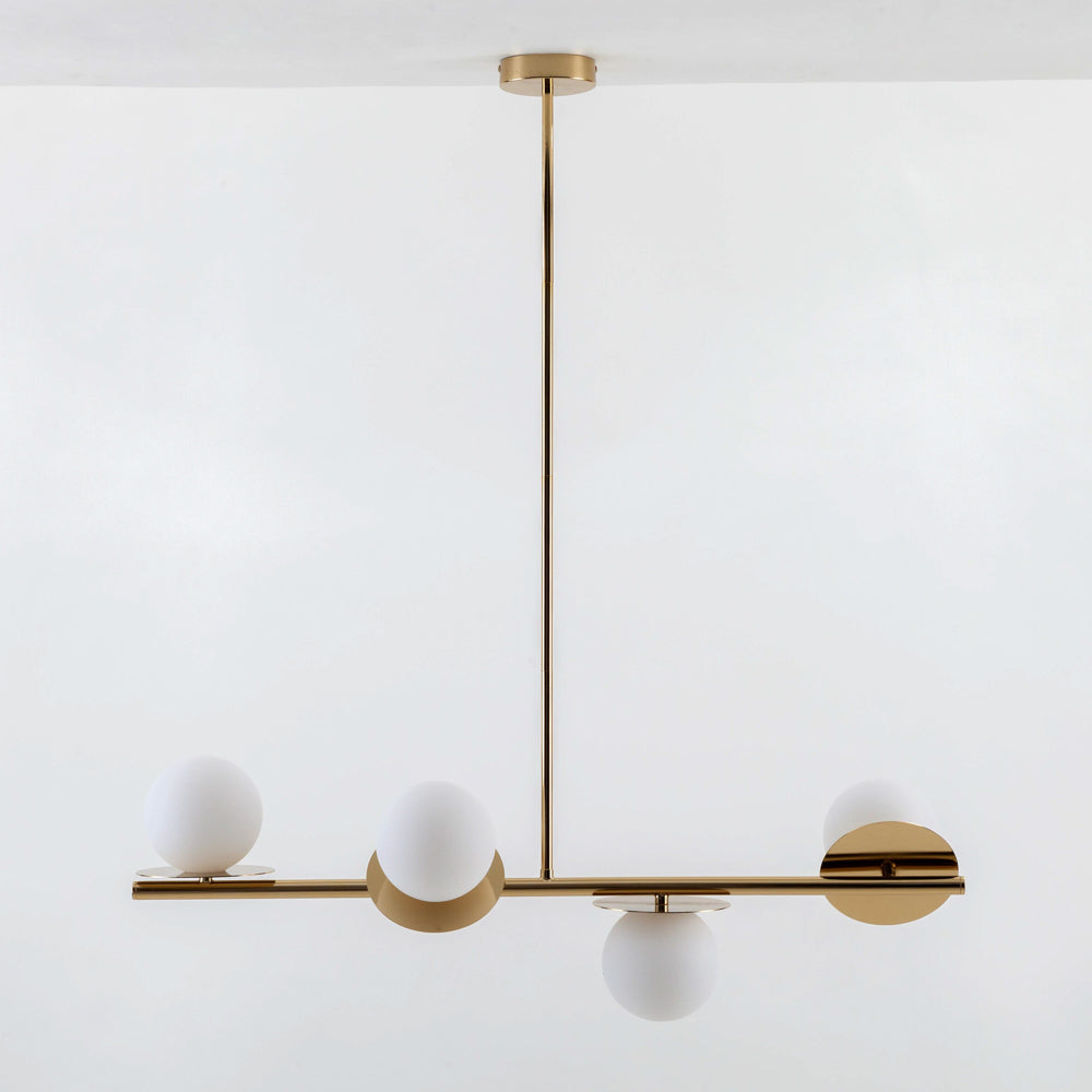 Opal Disc Ceiling Light - Brass