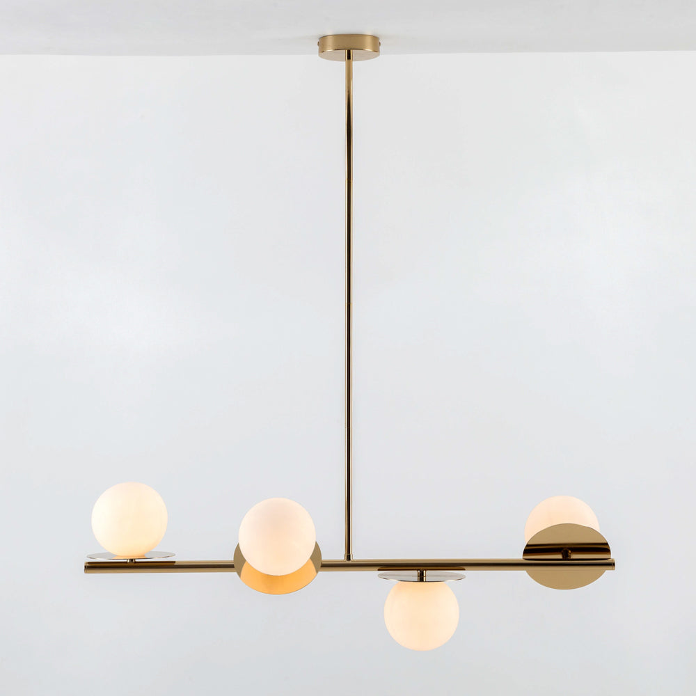 Opal Disc Ceiling Light - Brass