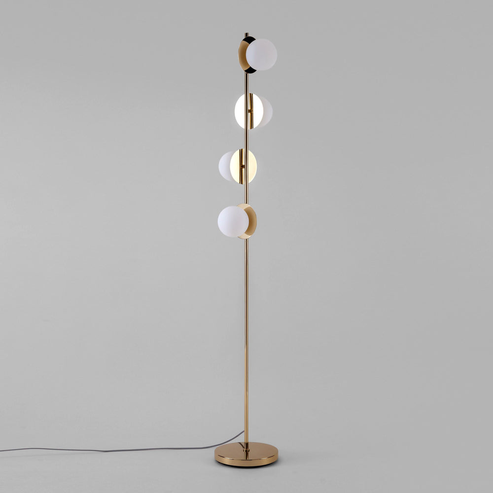 Opal Disc Floor Light - Brass