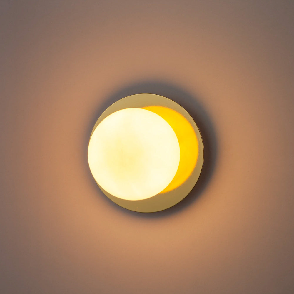 Opal Disc Wall Light - Brass