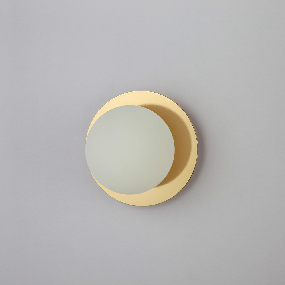 Opal Disc Wall Light - Brass