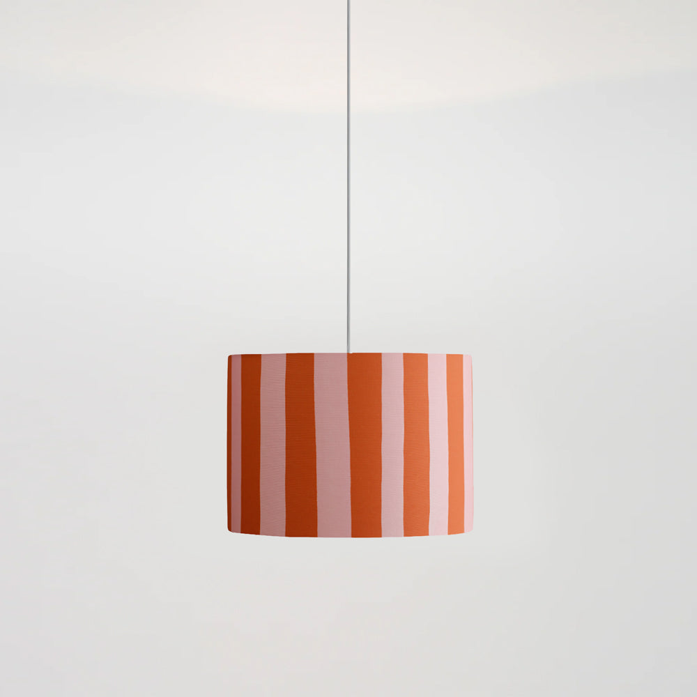 Pink & Orange Stripe Printed Shade