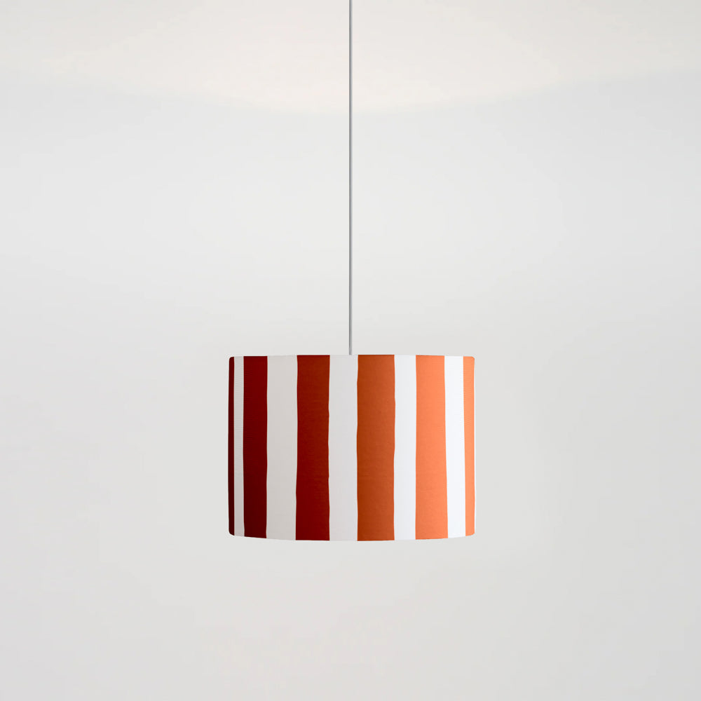 Peel Orange & White Stripe Printed Shade