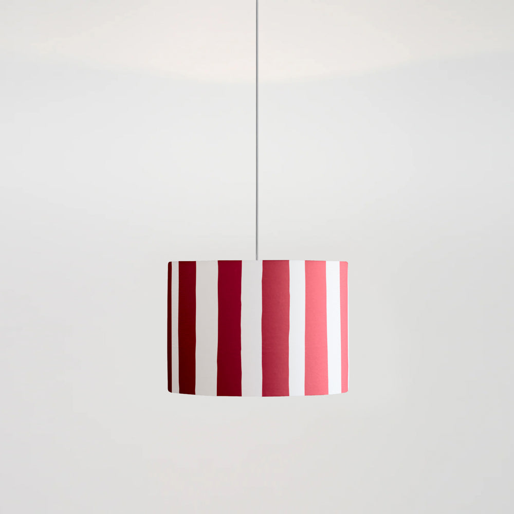 Jam Red & White Stripe Printed Shade