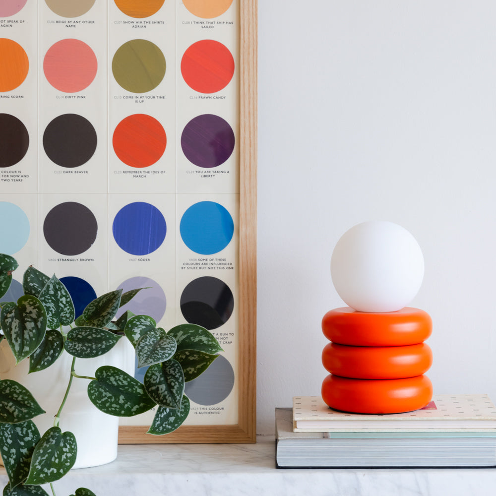 Peel Orange Tube Cordless Table Lamp