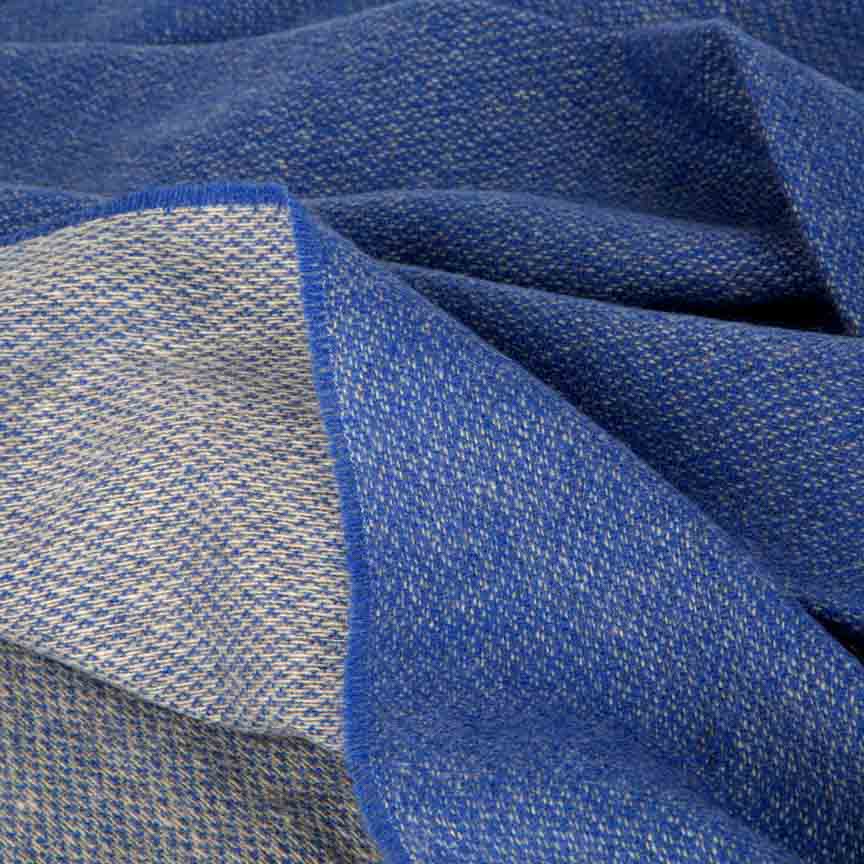 Close-up of Cobalt Blue blanket with a subtle pattern
