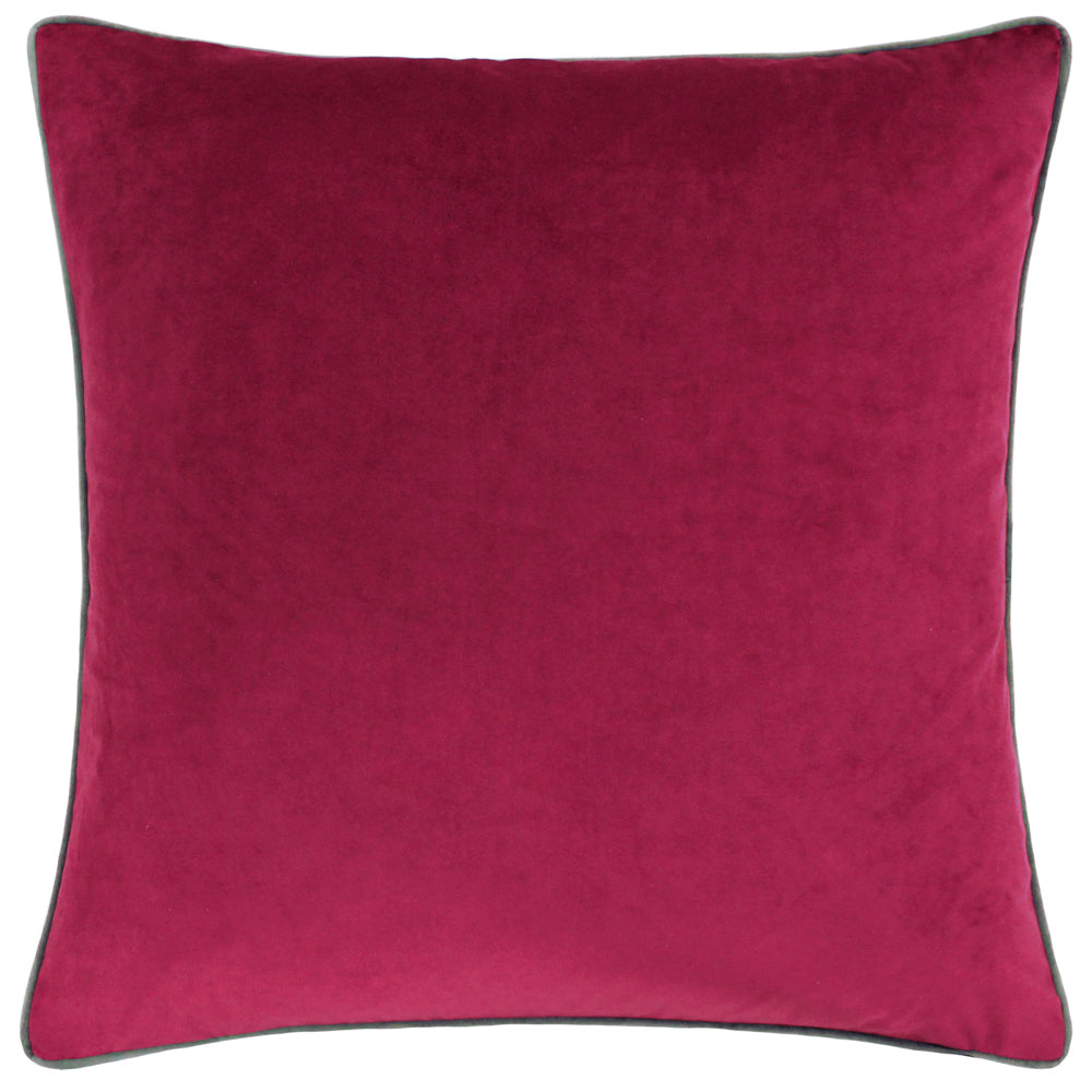 Meridian Velvet Cushion Cranberry/Mocha