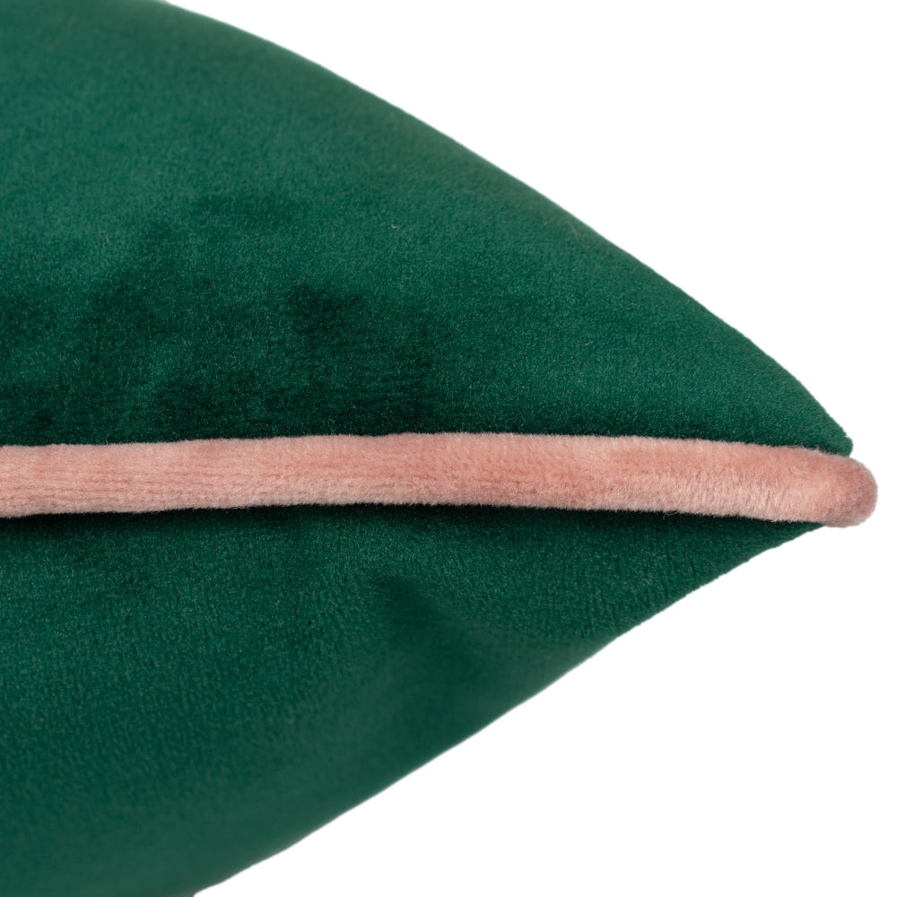 Meridian Velvet Cushion Emerald/Blush