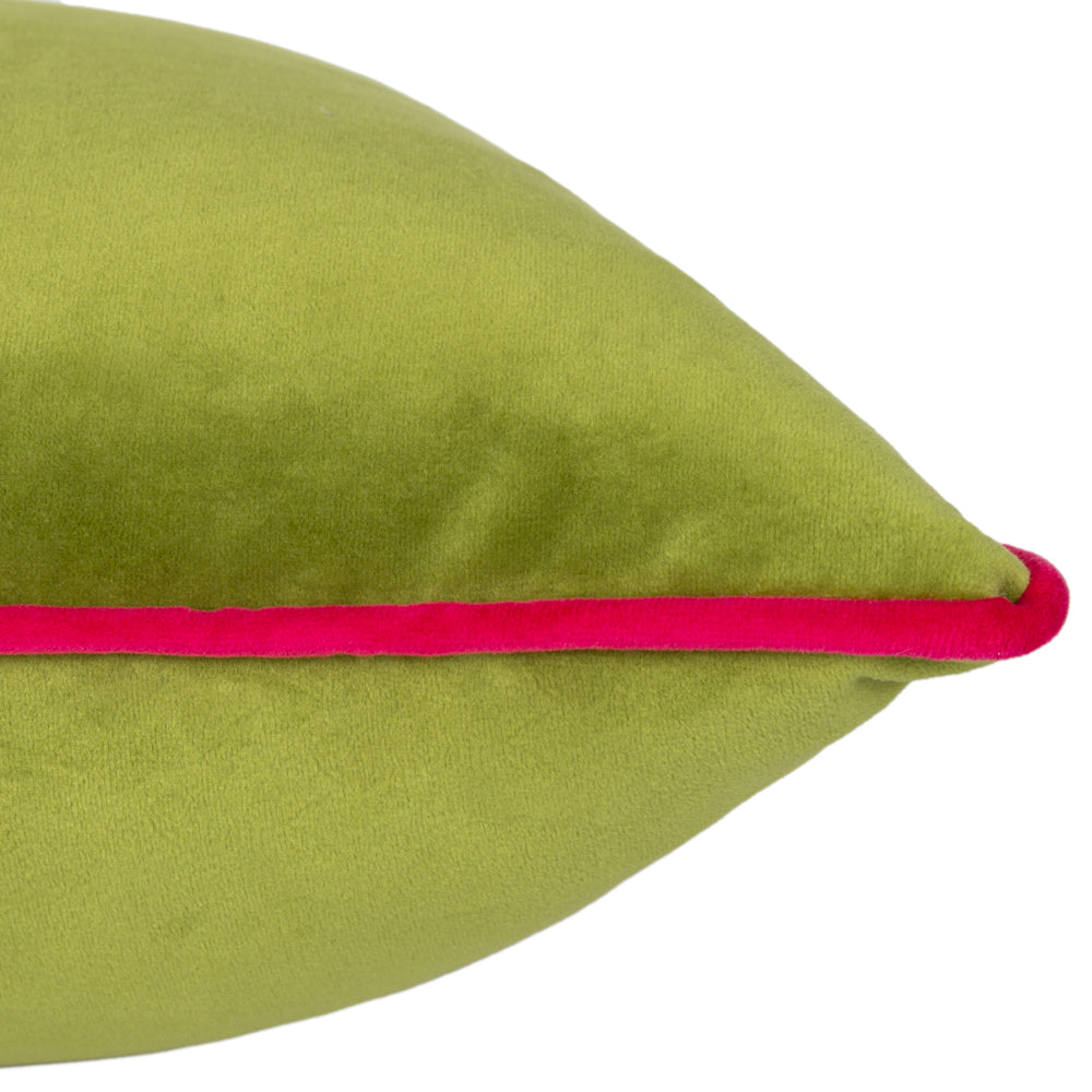 Meridian Velvet Cushion Lime/Hot Pink