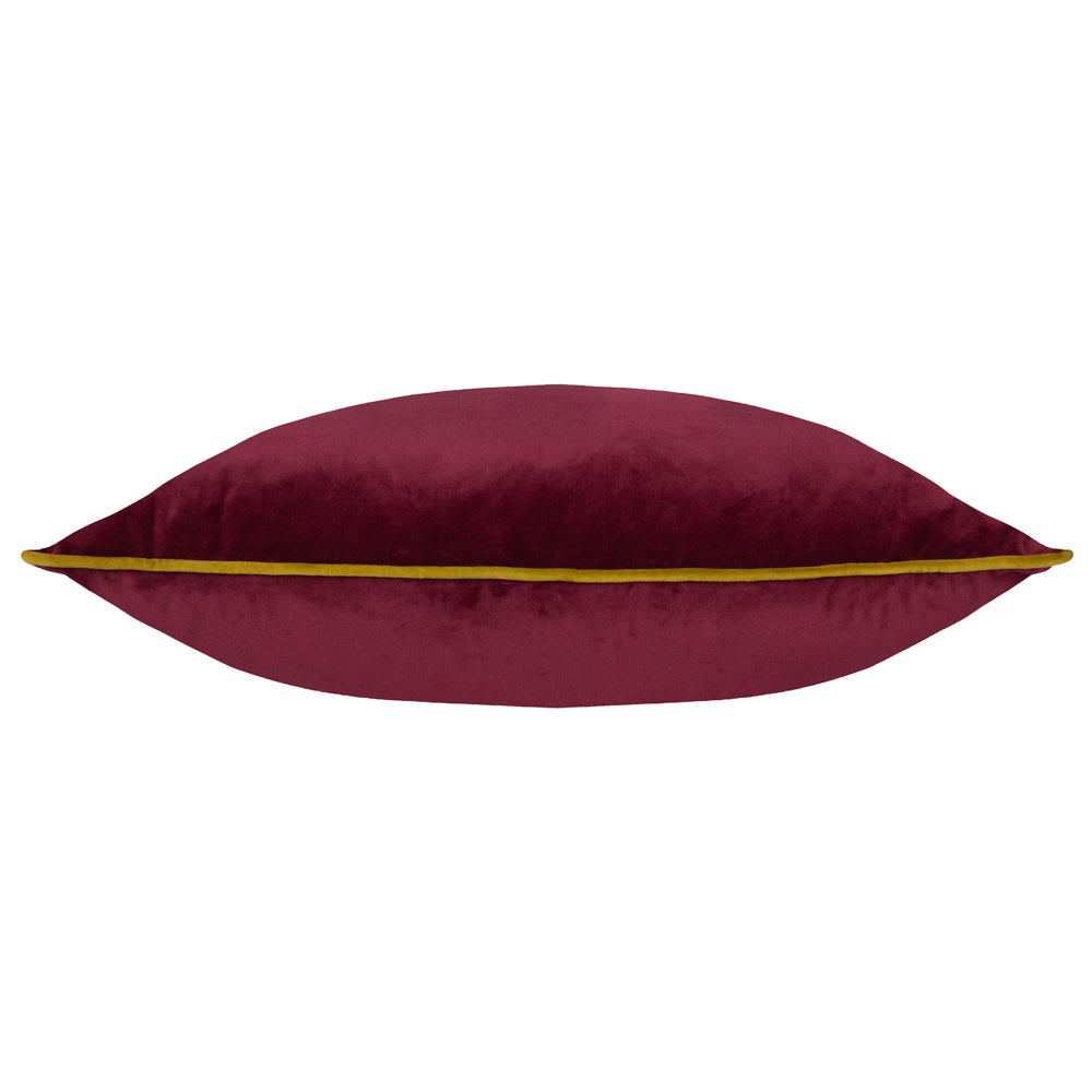 Meridian Velvet Cushion Maroon/Moss