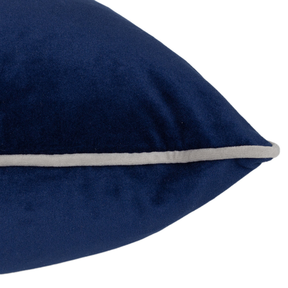 Meridian Velvet Cushion Navy/Silver