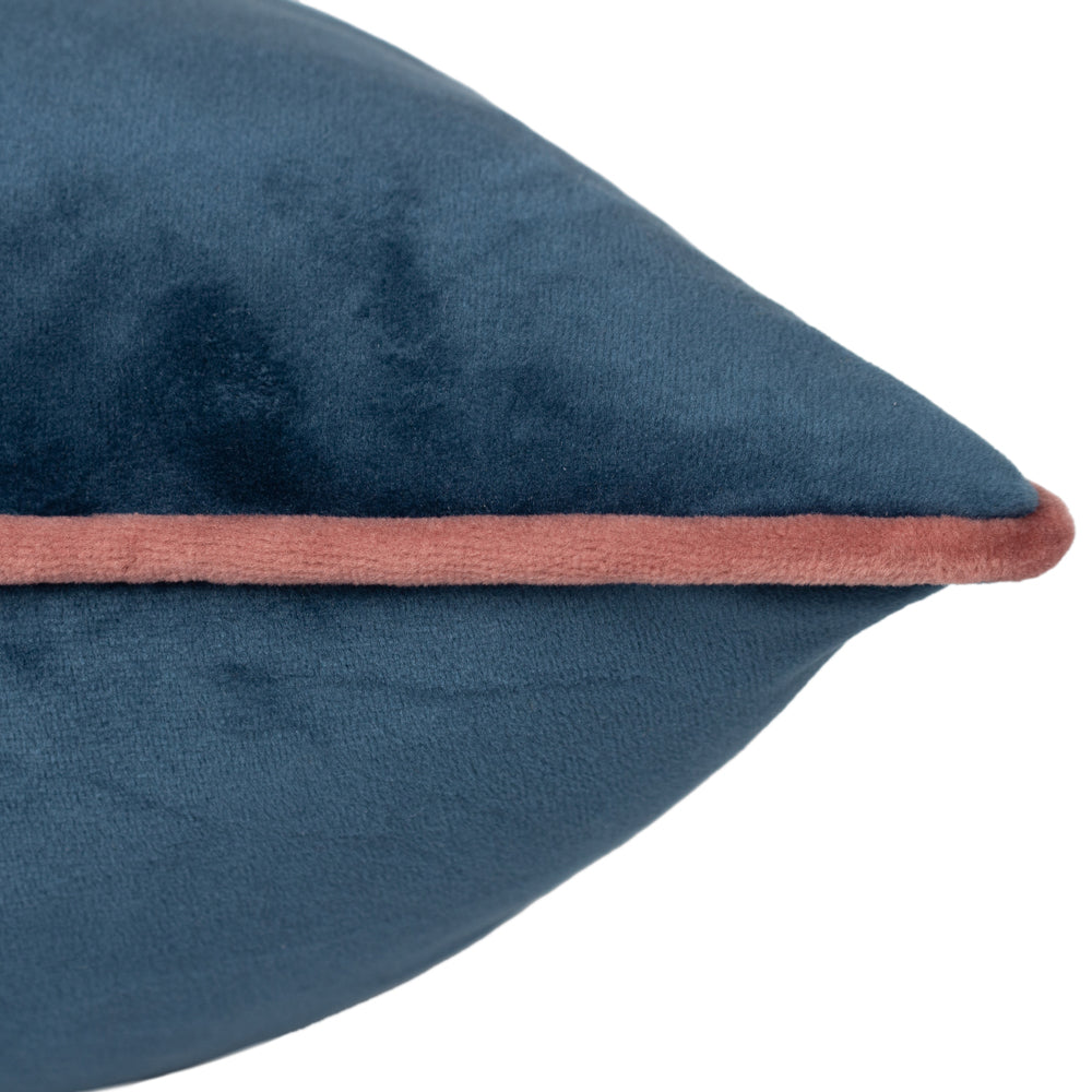 Meridian Velvet Cushion Petrol/Blush