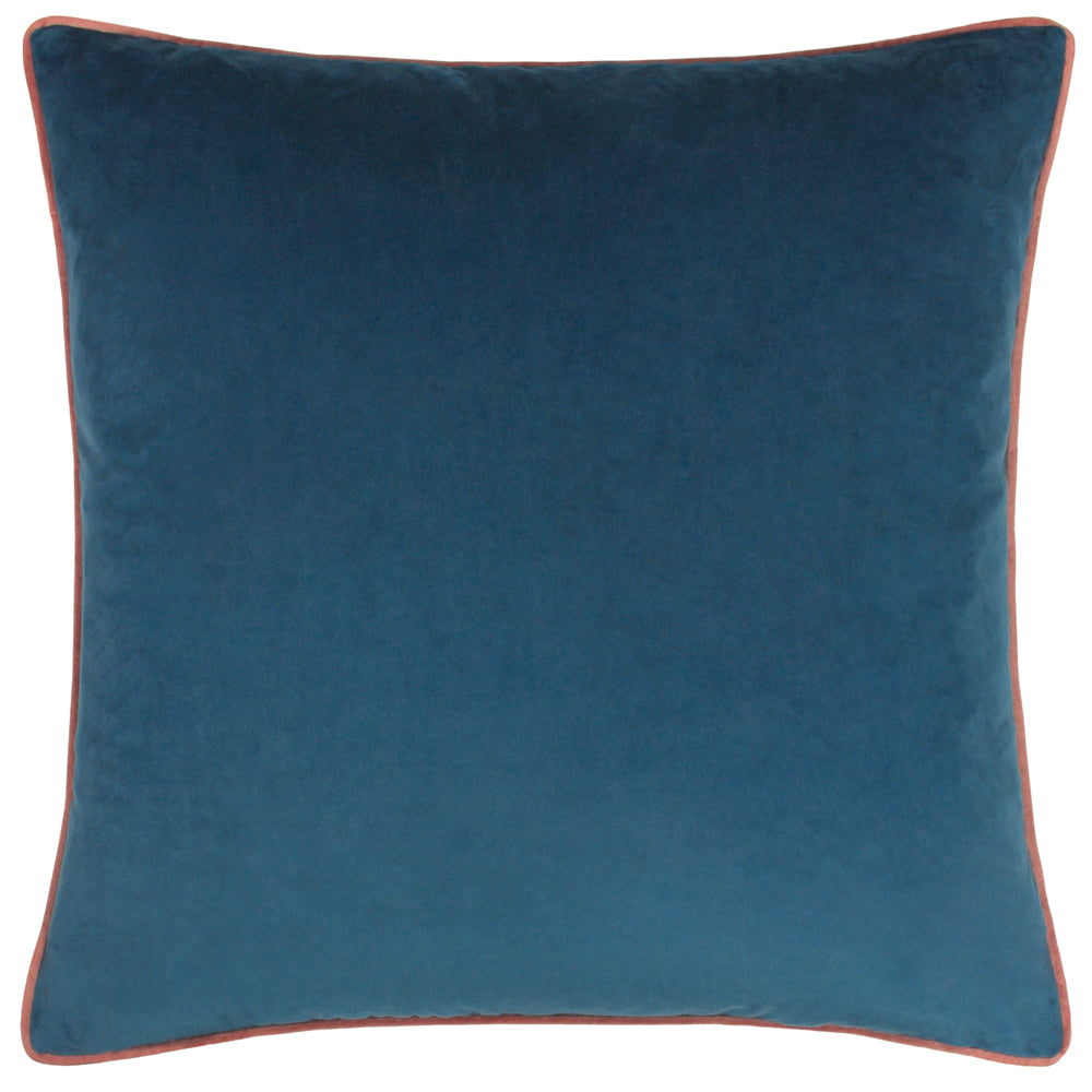 Meridian Velvet Cushion Petrol/Blush