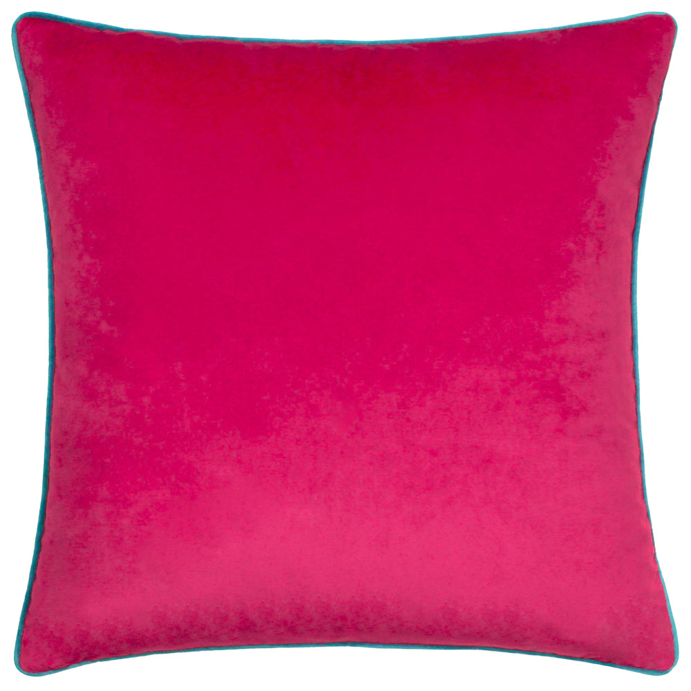 Meridian Velvet Cushion Raspberry/Teal