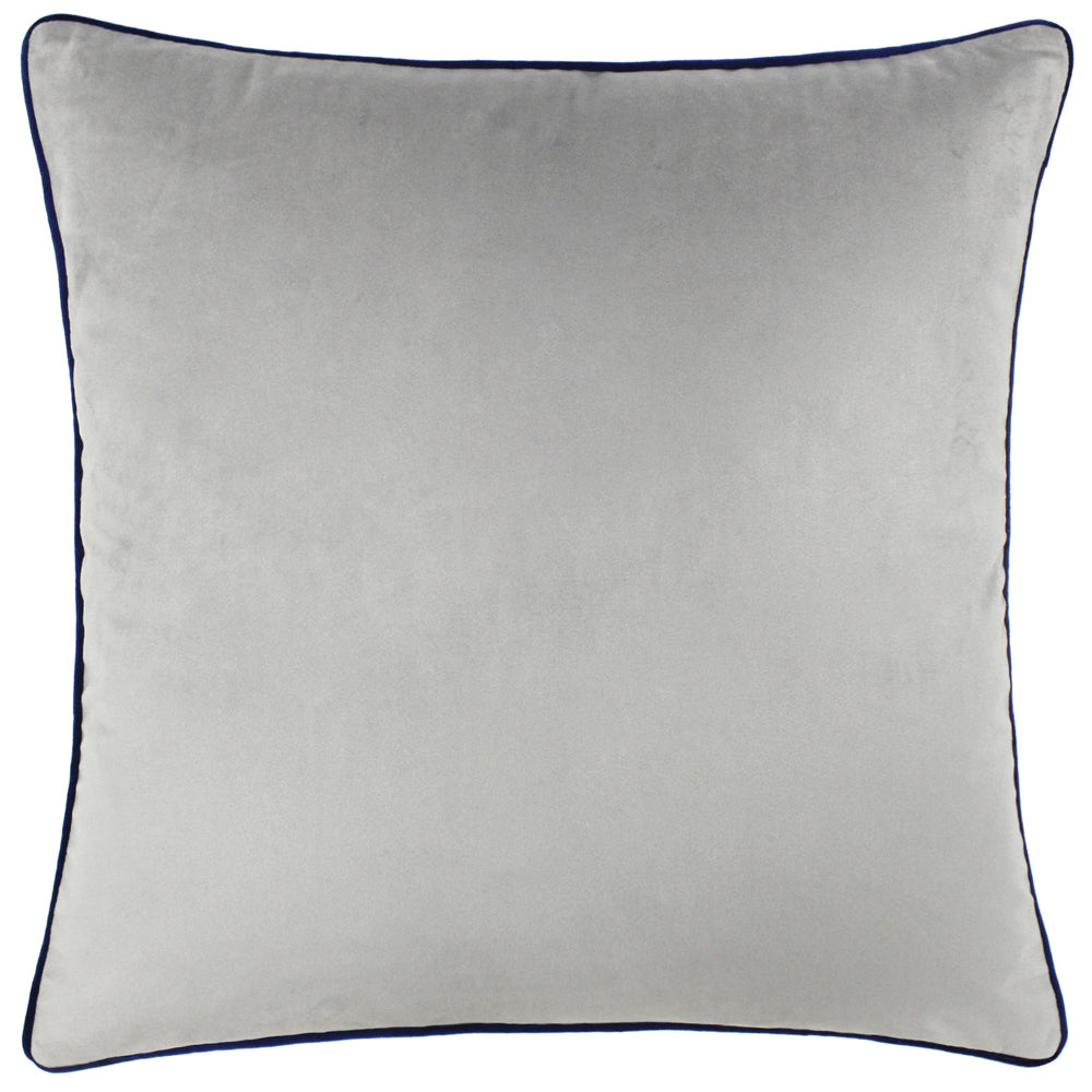 Meridian Velvet Cushion Silver/Navy