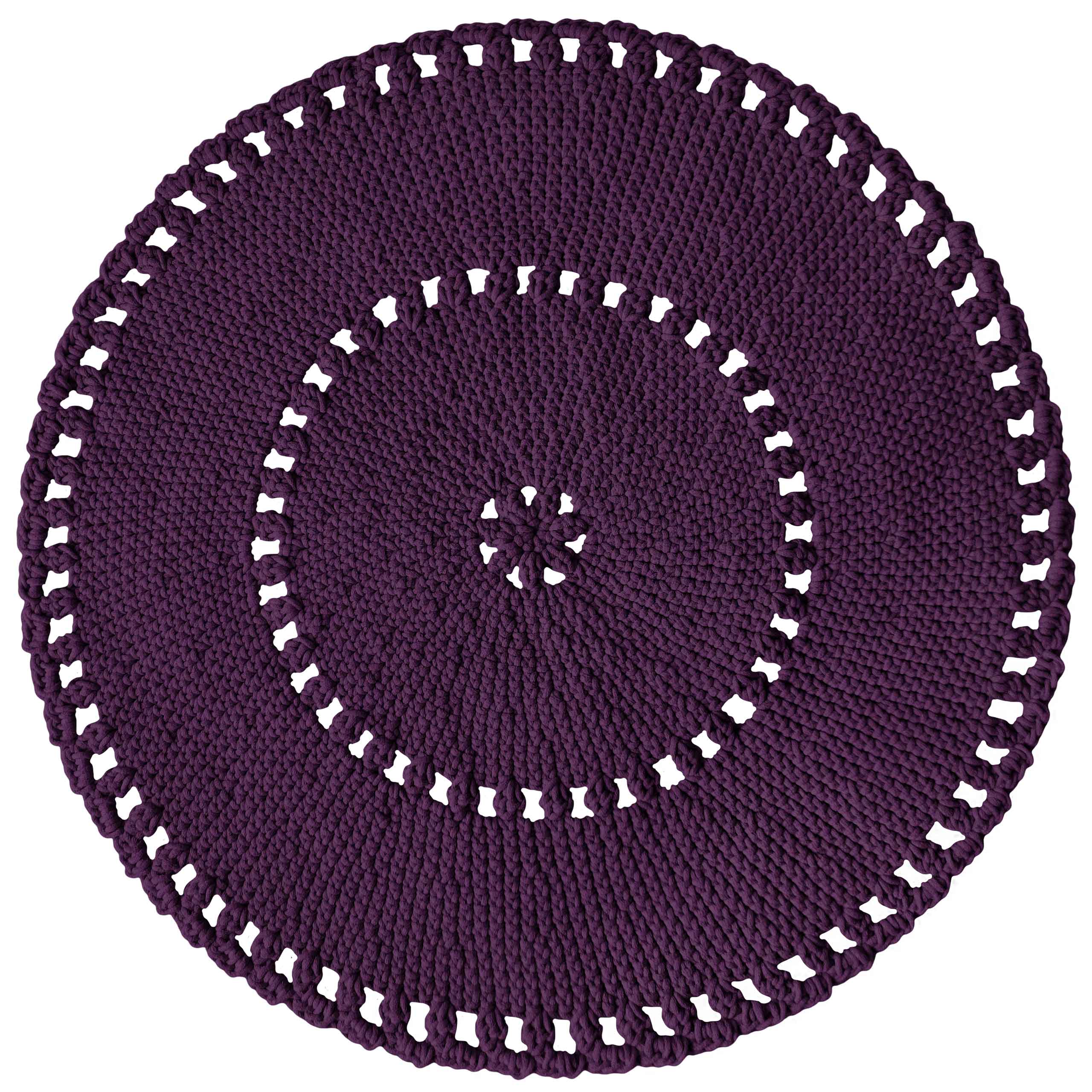 Crochet BOHO Rug - Aubergine