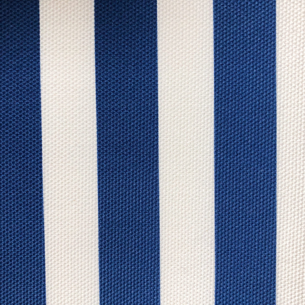 Close-up of blue and white striped fabric pattern