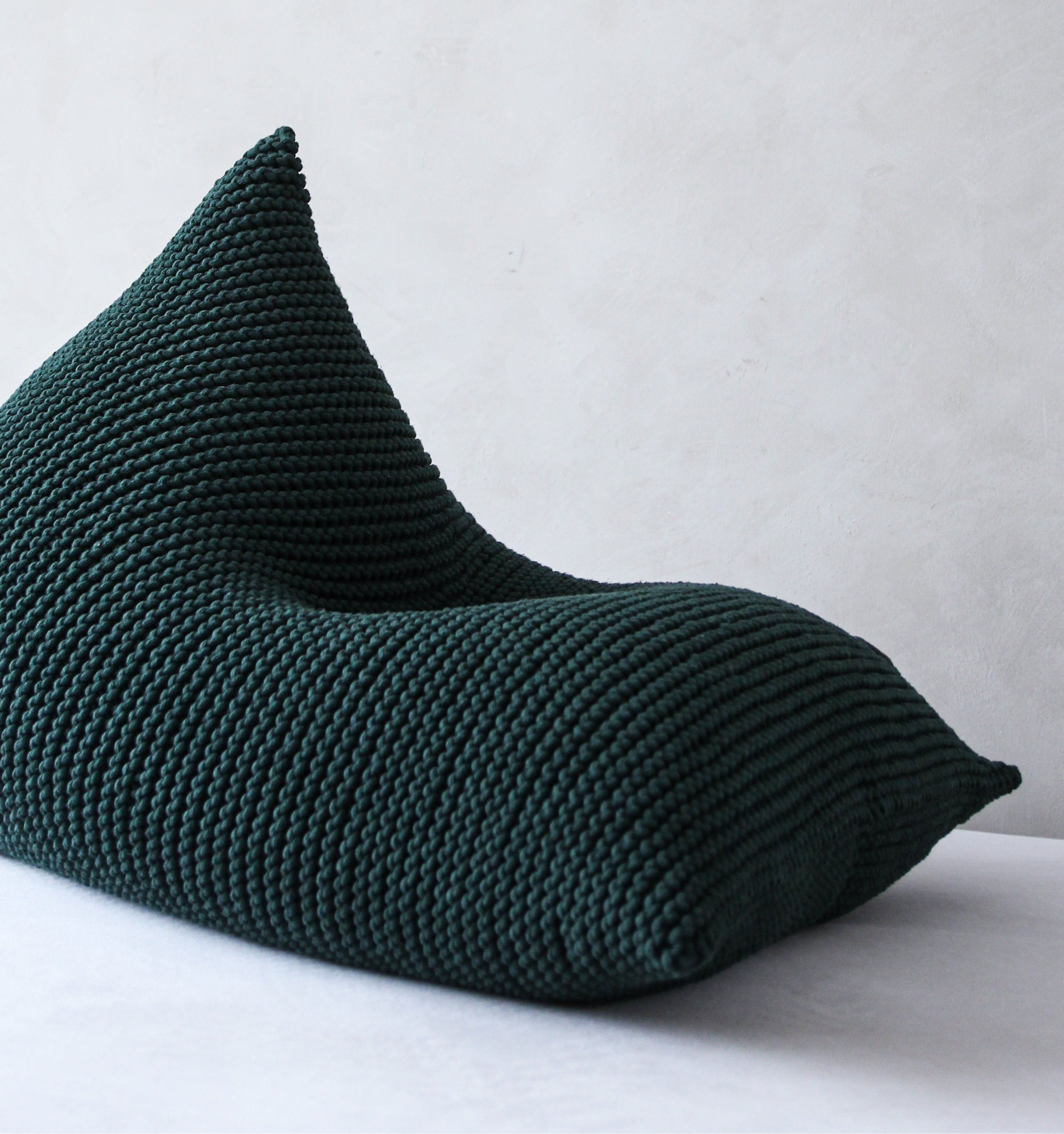 Knitted Bean Bag - Bottle Green
