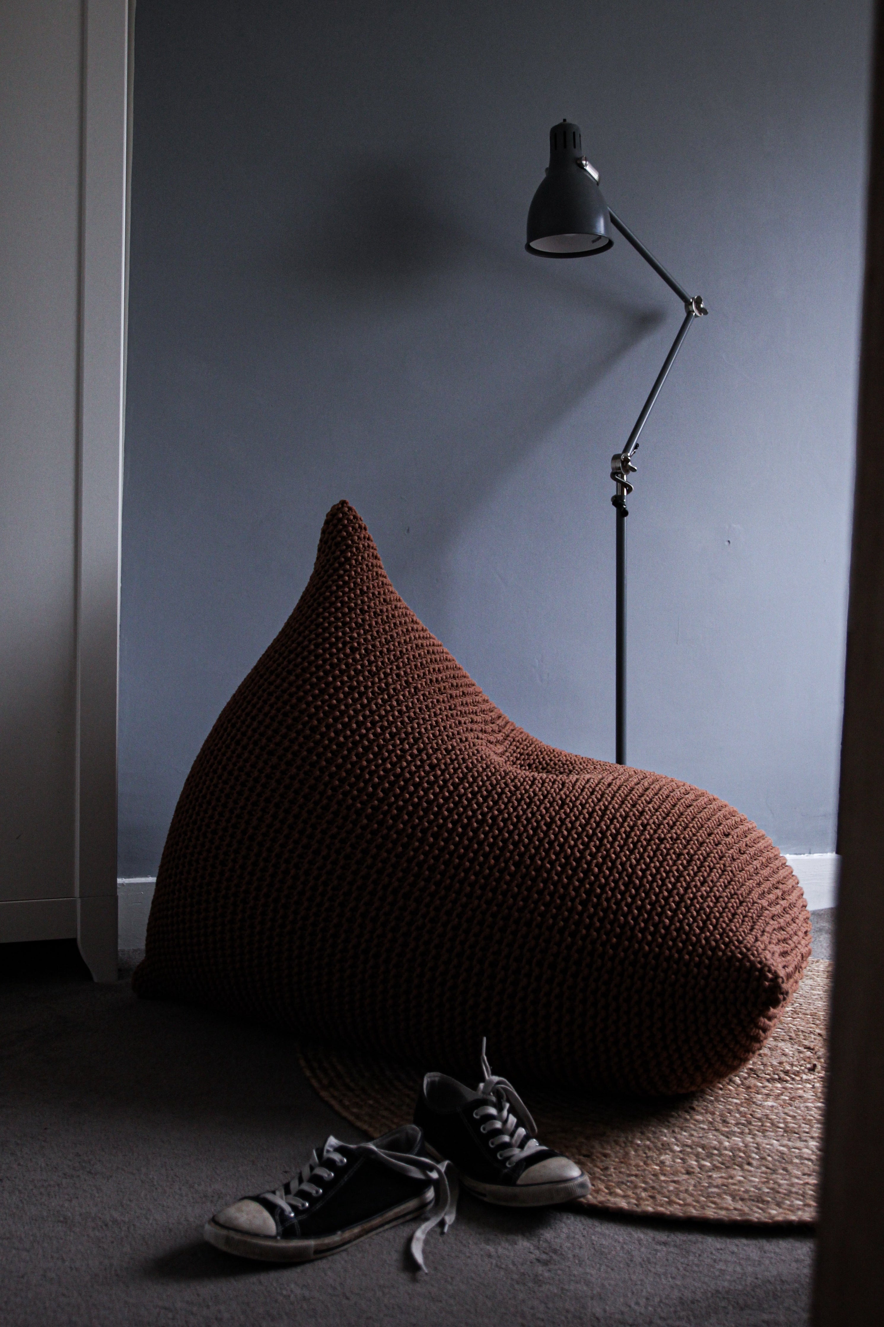 Knitted Bean Bag - Cinnamon
