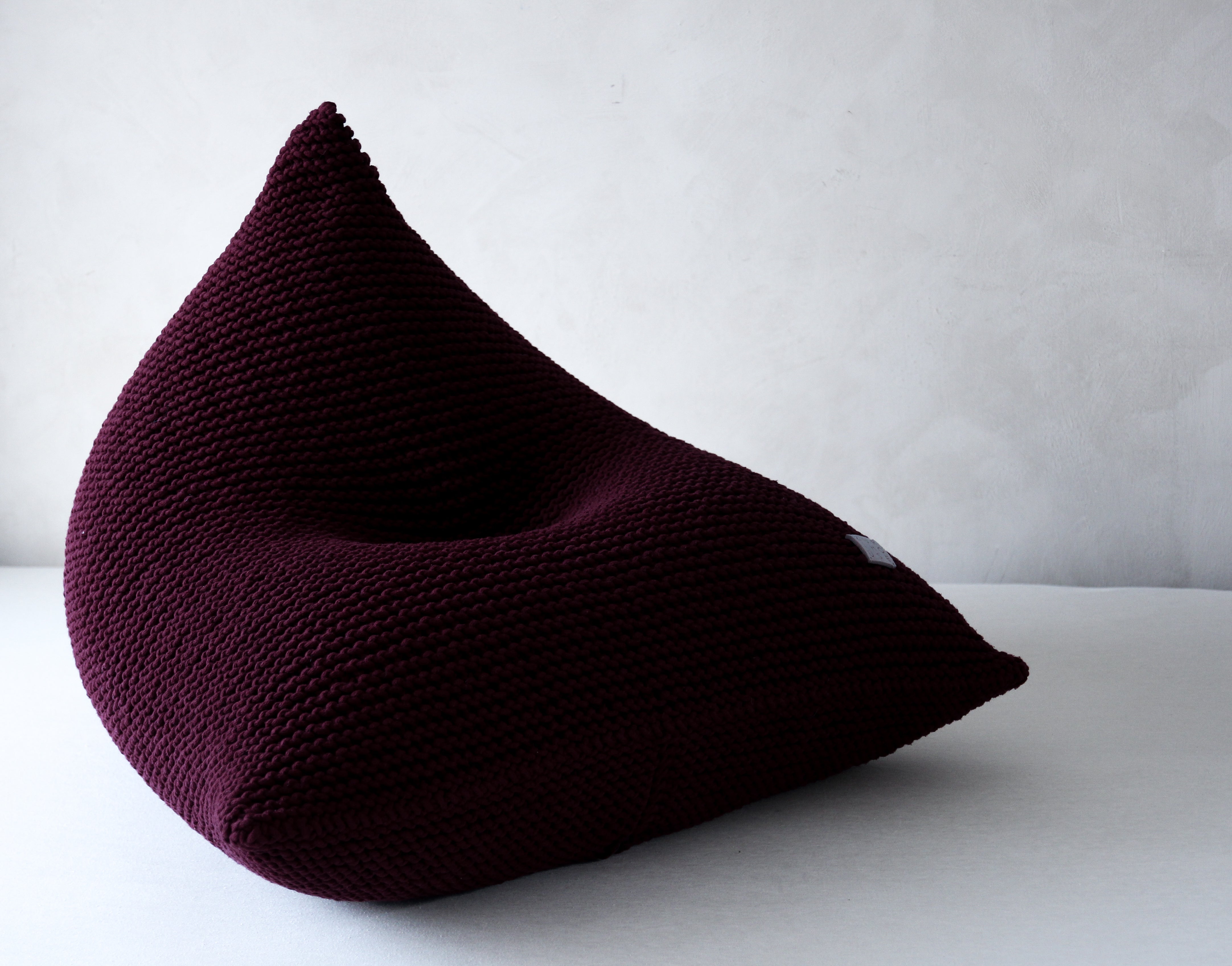 Knitted Bean Bag Kids - Aubergine