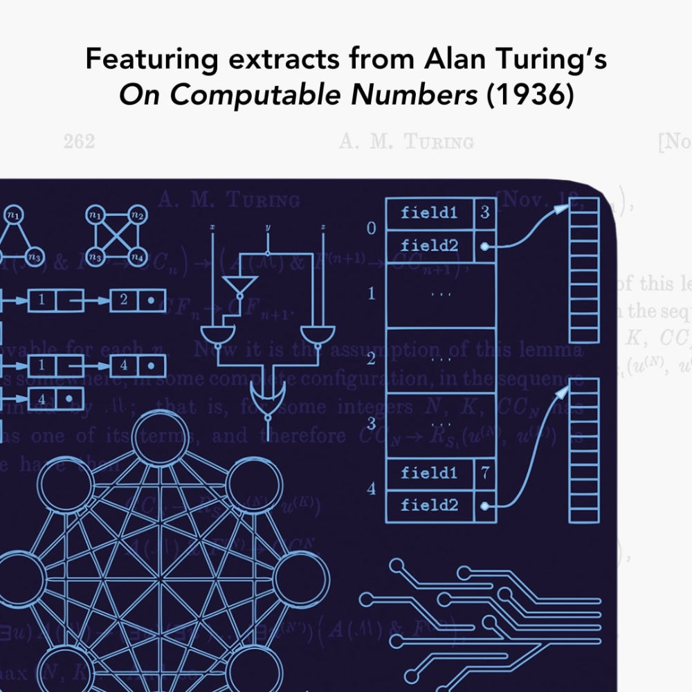 Notebook of Blueprints and diagrams related to computing with text on Alan Turing's work.