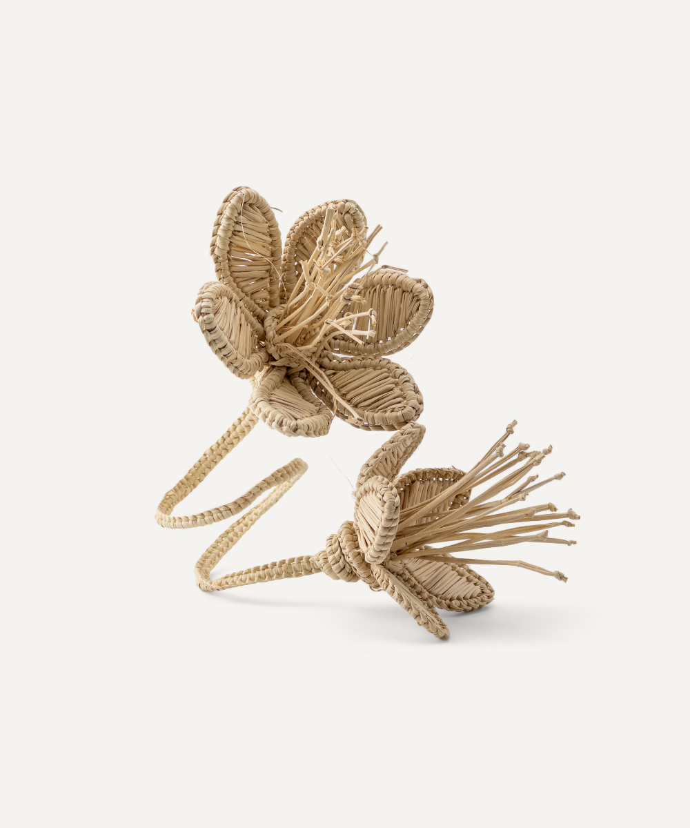 Pair of natural floral napkin ring on a white background