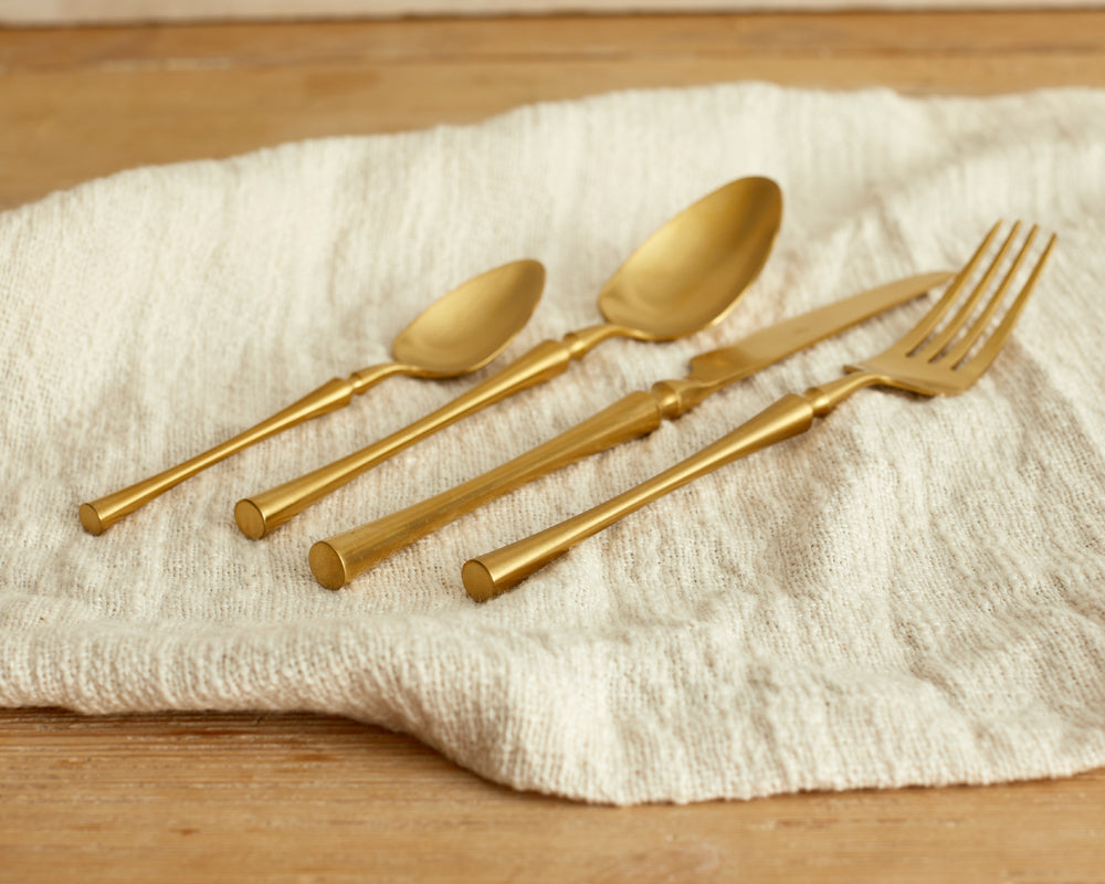 Paris Gold Stainless Steel Cutlery 16 or 24 Piece Sets