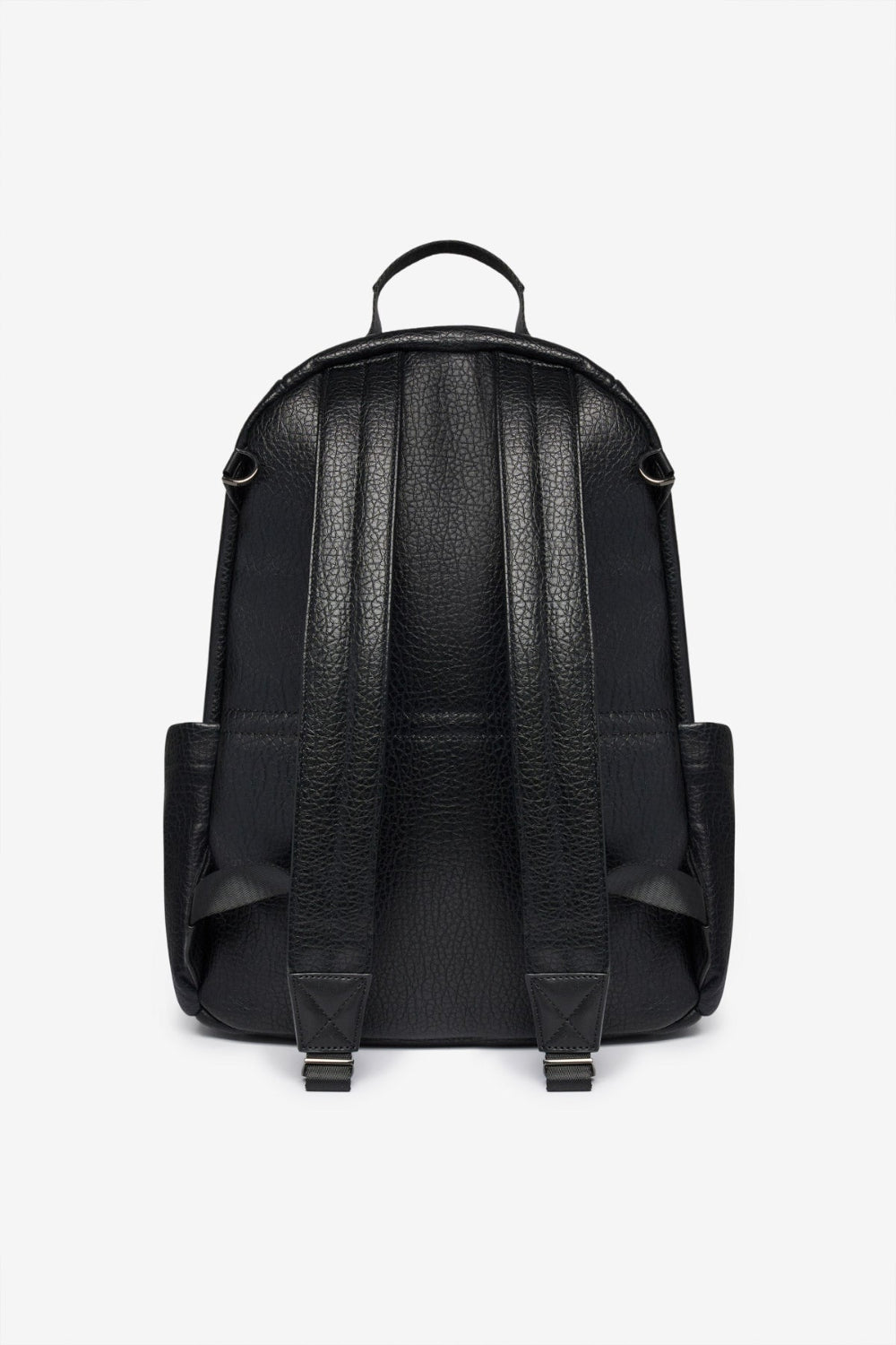 Black backpack on a white background