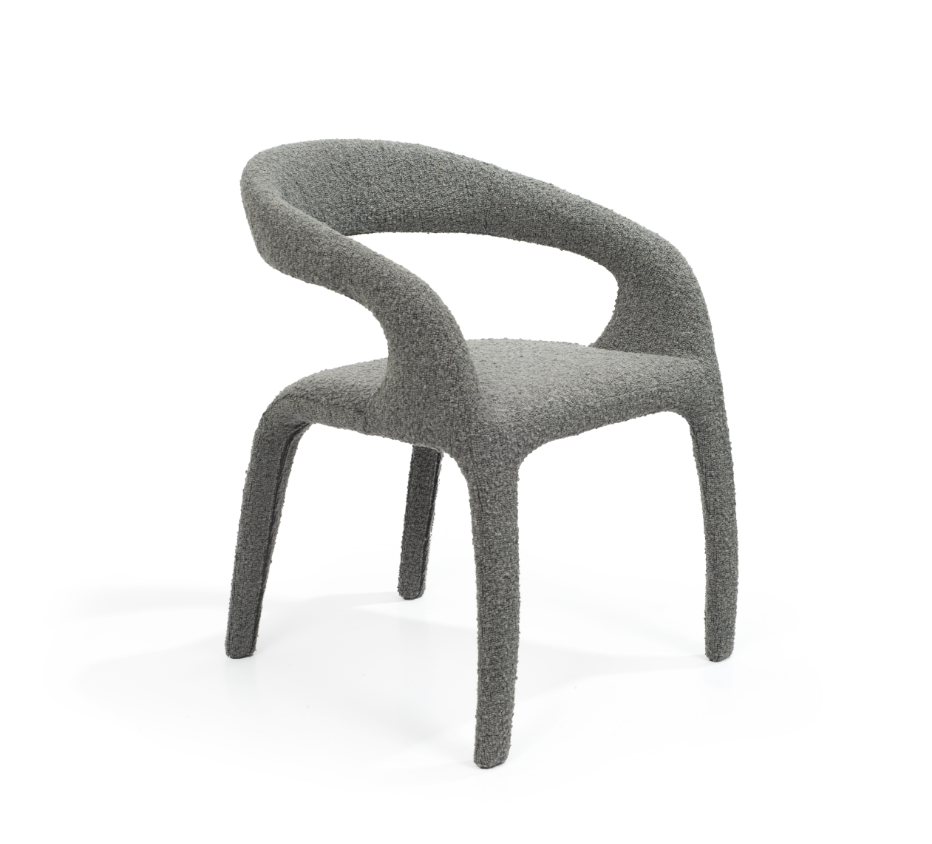 Escada Charcoal Grey Dining Chair Side Profile white background