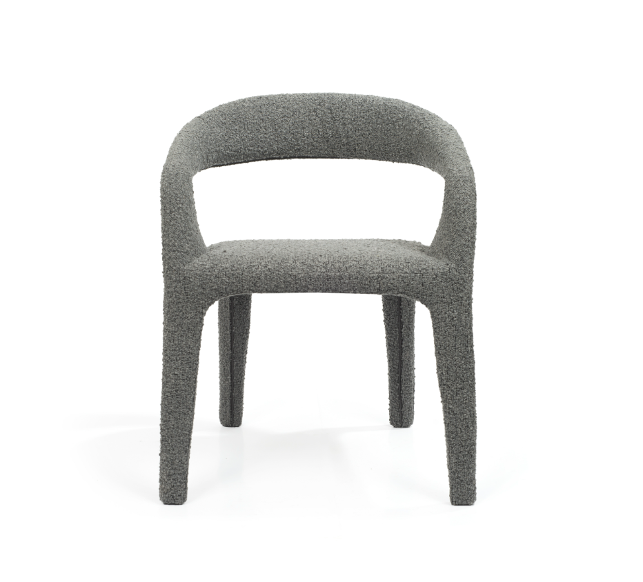 Escada Dining room charcoal Gray chair on a white background front profile
