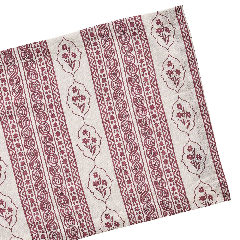 Patterned Placemat with red and white design on a white background