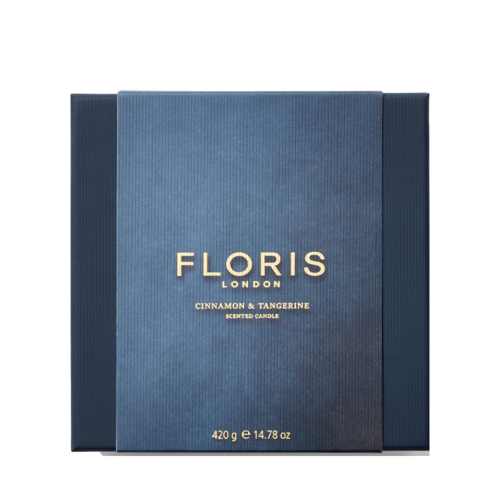 Blue box with 'FLORIS LONDON' branding on a white background