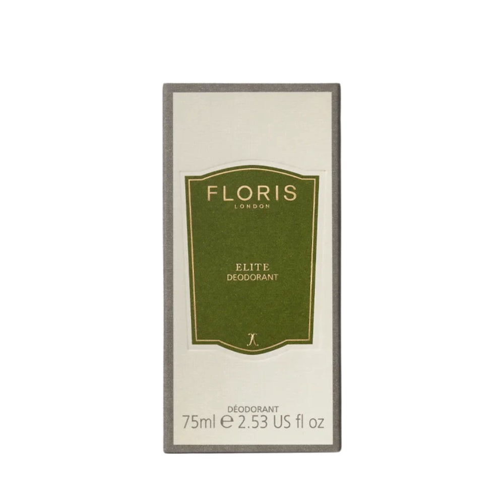 Floris London Elite Deodorant packaging on a white background
