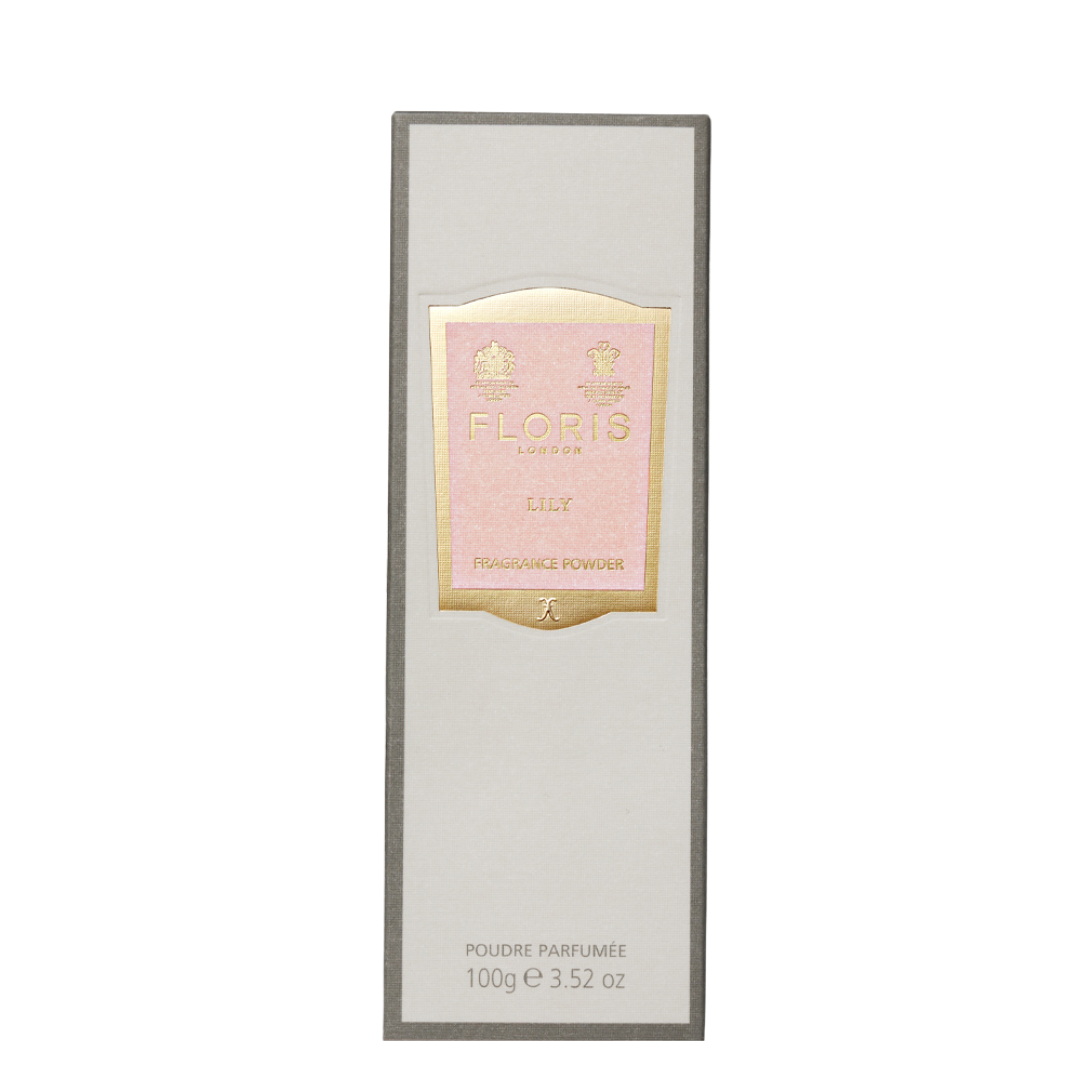 Floris perfume packaging on a white background Lily Fragrance Powder