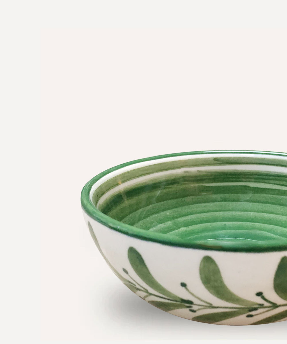 Closeup of the Helecho Tapas Bowl in Fern Green colour